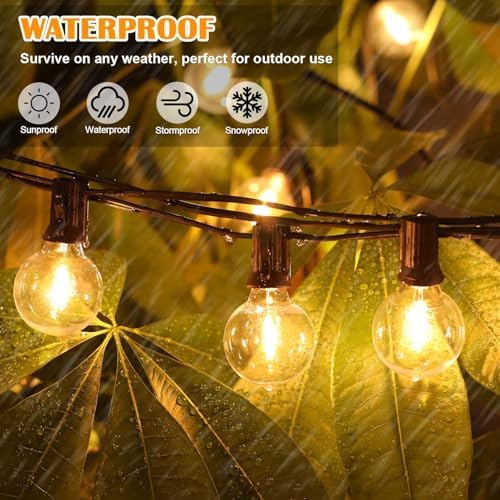 Brightever 200FT Outdoor String Lights Dimmable LED Outside Patio Lights with 100+4 Shatterproof G40 Globe Edison Bulbs, Connectable Commercial String Hanging Lights for Backyard Party Porch Garden - Image 3