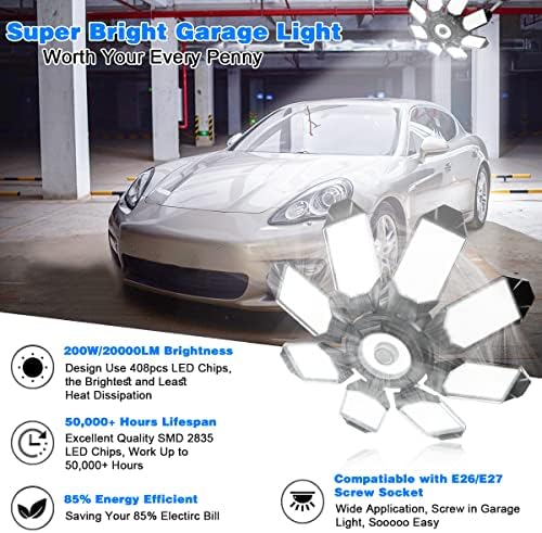 Garage Lighting - Ultra Brighter 20,000LM Garage Daylight 6500K - Image 2