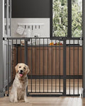 Cumbor 36 in Extra Tall Baby Gate for Stairs, 29.7-51.5 in Dog Gate Black by Cumbor