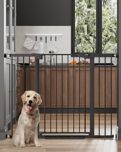 Cumbor 36 in Extra Tall Baby Gate for Stairs, 29.7-51.5 in Dog Gate Black by Cumbor