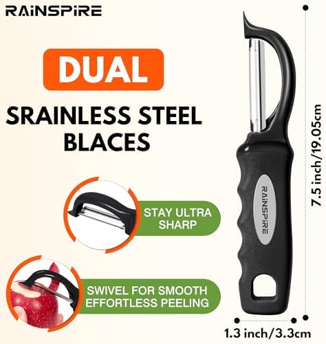 Swivel Vegetable Peeler Comfort Handle Sturdy Long-Lasting 1Pcs Black - Image 2
