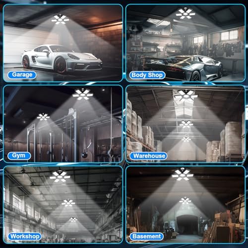 LED Garage Lights 2 Pack, Garage Lights Ceiling LED 28000LM 6500K - Image 6