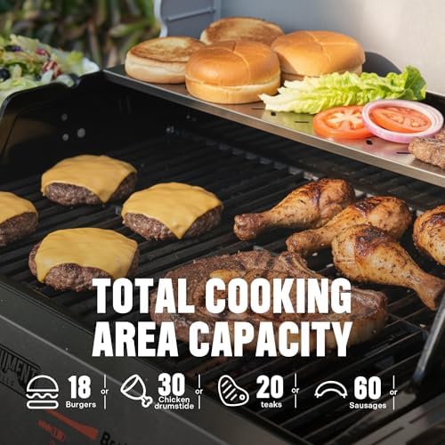 Monument Grills 4 Burner Stainless Steel Propane Gas Grill M2, 500°F in 5 Mins, 525 sq.in, 37,000 BTU, with Broil Zone, Foldable Side Shelves, Knob Controls, Built in Thermometer, with Cooking Plate - Image 5
