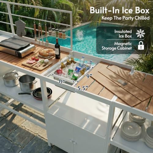 Modular Outdoor Kitchen Island with Sink, 4Pcs Aluminum Outdoor Kitchen Kit - Image 6