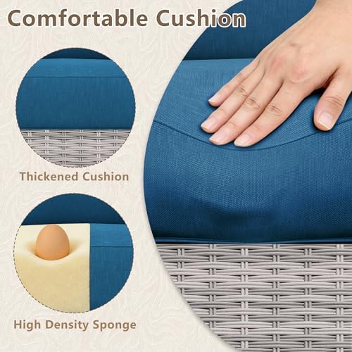 LOUVIXA 7 Piece Outdoor Patio Furniture Set, Outdoor Sectional Sofa, Wicker Rattan Patio Furniture, Patio Conversation Set with Coffee Table & Cushions - Image 7