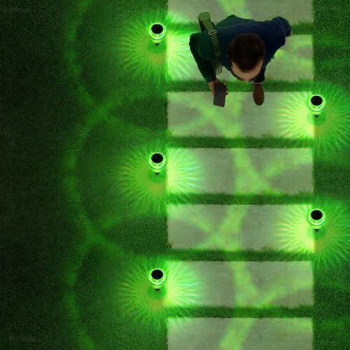 Priddop Solar Lights Outdoor Waterproof 8 Pack LED Green Stake Mushroom - Image 6