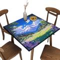 Tablecloth Wipeable, Mountain Majesty Pattern Printed on Polyester Fitted Table Cover, Use for Kitchen Patio Restaurant, Fit for 40" x 40" Square Tables by JRBSZMI2