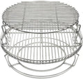 S28 3 Tier 5 Piece 304 Stainless Steel Grill Stack Rack Replacement Kit for Big Green Egg Large, Rack for Eggspander 5 Piece Kit Conveggtor Basket by Dongftai