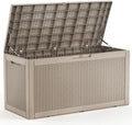 PatioZen 120 Gallon Resin Deck Box, Lockable Patio Outdoor Storage Box for Furniture, Garden Tools and Tools Storage, Waterproof Outside Storage Box (Grey) by OutdoorLivingPerfected