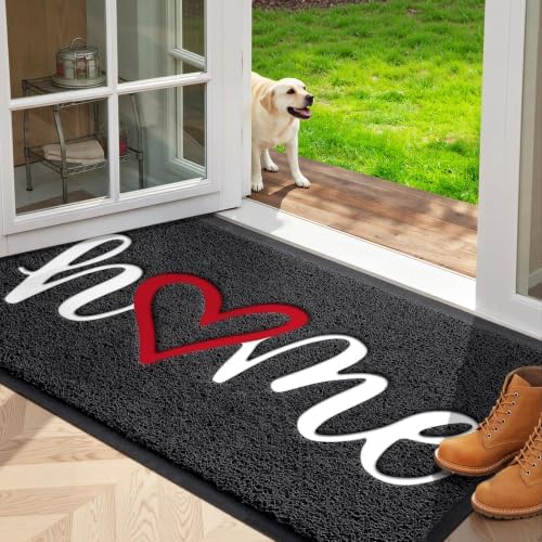 StepLively Door Mat Indoor Outdoor Welcome Mat for Entrance, 35x24in Black by StepLively