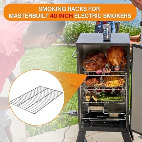 Cooking Grate Replacement Parts for Masterbuilt 40 Inch Electric Smoker, 19.69" x 12.28" Grill Grids, Smoker Grates for Masterbuilt MB20070115, MB20072918, MB20074719, MB20072916, 3 Pack - Image 3