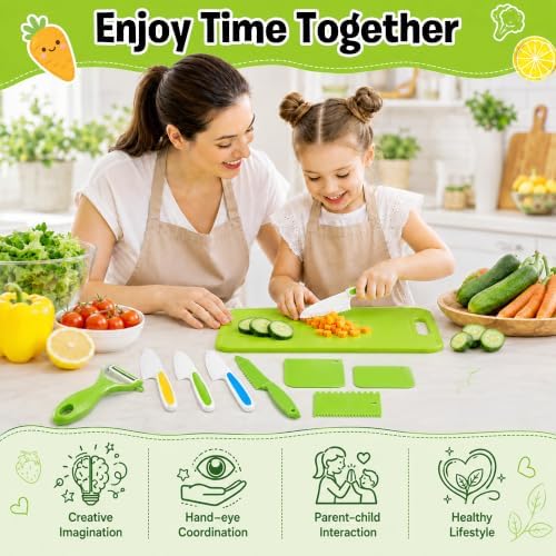 Kids Knife Set for Real Cooking -19Pc Montessori Kitchen Tools for Toddlers - Image 5
