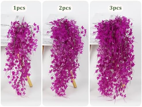 RECUTMS 3Pcs Fake Hanging Plant Artificial Ivy Leaf Faux Vine Plant Outdoor - Image 3