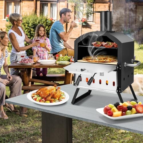 LDAILY Outdoor Pizza Oven, Wood Fired 12 Inch Pizza Maker - Image 2