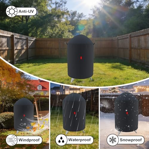 Outdoor Grill Cover Fits Cuisinart 18" Vertical Charcoal Smoker COS-118, Cover Geny Waterproof 600D Heavy Duty Round Smoker Grill Covers, 23" D x 40" H. - Image 6