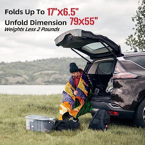 Outdoor Puffy Camping Blanket, Large Outdoor Blanket Waterproof, 55*79'' - Image 5