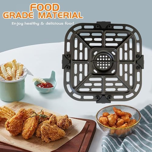 2QT Air Fryer Tray for Instants Vortex Mini Air Fryers, Upgraded Double Layer Nonstick Coating Air Fryer Grill Pan Crisper Plate Rack Grate Shelf for Instant 2QT Air Fryer, Dishwasher Safe - Image 3