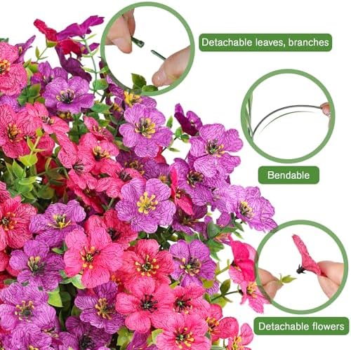 AGIRL Artificial Flowers Outdoor UV Resistant Fake Plant Garden Patio Decor - Image 3