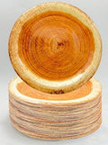 40Pcs Wood Grain Party Supplies,Rustic Wood Slice Paper Plates 7"Wood Grain Paper Plates Wood Slice Dessert Plates Cut Timber Theme Camp Fire Camping Woodland Animal Lumberjack Birthday Party Decor by GOGUOGOFA