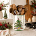 Christmas Tree Green Kitchen Utensil Holder, Xmas Winter Large Ceramic Utensil Holder For Countertop Organizer, 6.3'' Cooking Utensil Crocks Festivel Decor Utensil Storage Cup for Kitchen by Unknown