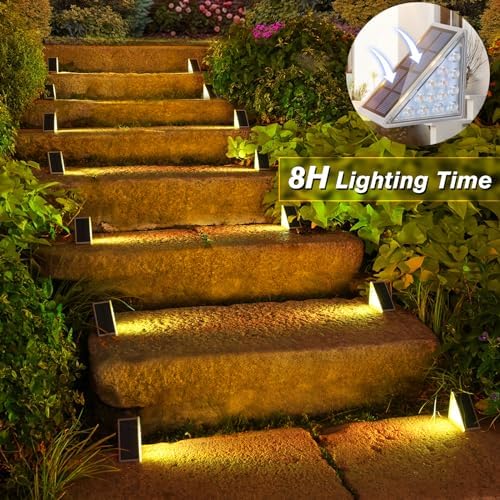 VOLISUN Solar Stair Lights 6 Pack, 7 Fixed Colors Solar Step Lights Outdoor - Image 6