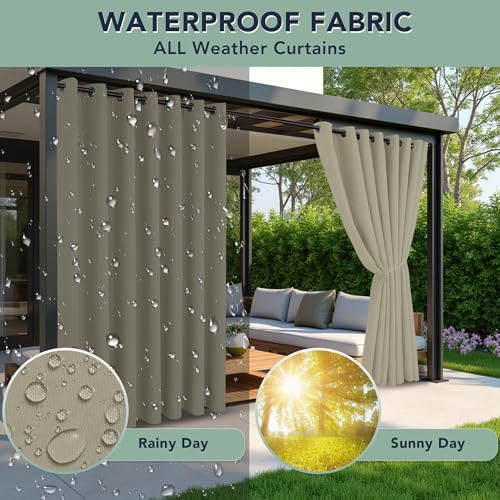Patio Curtains Outdoor Waterproof, 6-Panels, Privacy Drapes - Image 2