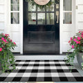 IOHOUZE 27.5x43 Buffalo Plaid Rug, Washable Front Door Mat, Black White by iOhouze