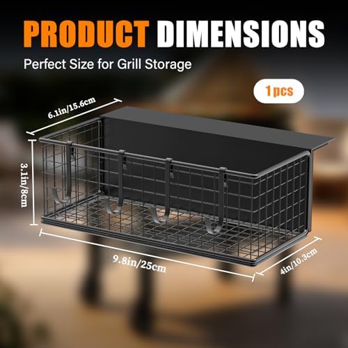 1PACK Magnetic Grill Caddy for Grills, Space Saving Outdoor Griddle Accessories Organizer, BBQ Storage Box for Weber Grill and Blackstone Griddle - Image 4
