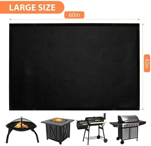 Large Under Grill Fire Pit Mats 42"x60" - Oil Waterproof BBQ Camping Stove Fireproof Mat, Reusable Easy Clean Gas Grill Mat for Outdoor Deck Protector - Image 7