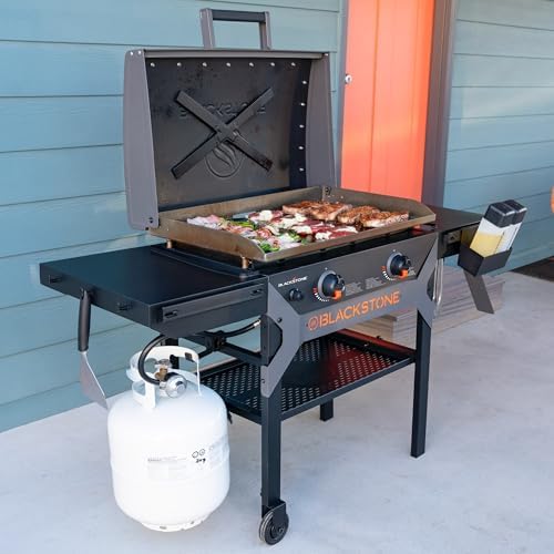 Blackstone 2311 Iron Forged 28” Omnivore Griddle with X-Braced Hood, Powder Coated Steel, Black - Image 2