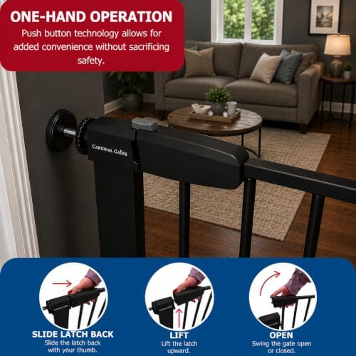 Cardinal Gates PG26.2 Baby & Pet Pressure Gate, Black, 37.75-43.25 in - Image 7