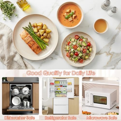 16pcs Plastic Dinnerware Set for 4 People Camping Plates and Bowls Set - Image 3