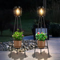 MXwcy 2 Pack Solar Lights Outdoor with Plant Stands, Solar Floor Lamp with LED Edison Bulbs for Garden Yard Pathway Driveway Front/Back Porch Decoration by MXwcy