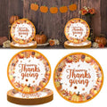 20 Pcs Happy Thanksgiving Party Disposable Paper Plates Fall Themed 9 Inch Round Dinner Plates for Autumn Party Decorations (Pumpkin Maple Leaves) by Ncozwo