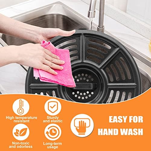 GXF Air Fryer Grill Pan for Ninja 4 QT AF101 5.5 Quart AF161 Max XL AF150 XL Air Fryers, 8.2 IN Non-Stick Round Grill Plate Tray Accessories Replacement Parts with Rubber Bumpers, Dishwasher Safe - Image 6
