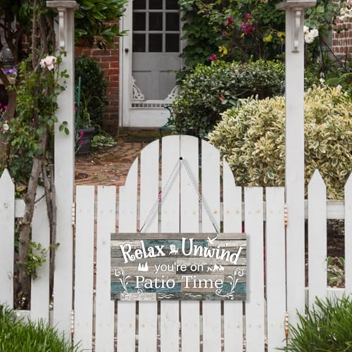 Hotop Metal Patio Sign Vintage Wall Decor for Outdoor, 12 x 6", Vivid - Image 6