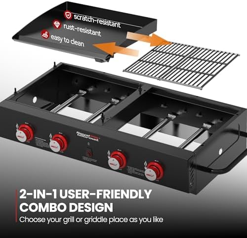 Royal Gourmet GD4002T 4-Burner Tailgater Grill and Griddle Combo - Image 5