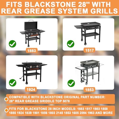 Griddle Top Replacement for Blackstone 28" Flat Top Grill w/Rear Grease - Image 2