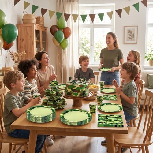 40PCS Hunting Camo Party Decorations Camo Paper Plates and Napkins - Image 7