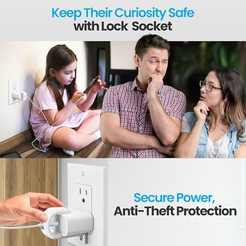 Lock Socket USB-C Fast Charger Lock- Anti Theft Chid-Safe. Firmly Secures iPhone Chargers from Unplugging w/Security Screw. for Apple iPhone 16/15/14/13/12/11/ X/MAX/XR, Made in USA - Image 6