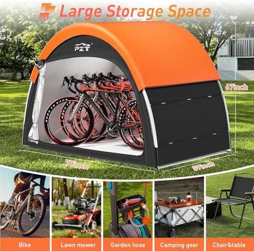 Upgraded Bike Tent with Rain Cover, Outdoor Storage Shed for 4-5 Bikes - Image 2