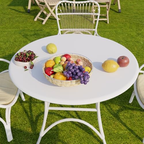 Romanstile Round Fitted Vinyl Tablecloth with Elastic Edge 100% Waterproof - Image 5