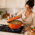 Pumpkin Dutch Oven, 4 qt Enameled Cast Iron Cooking Pot with Lid by Unknown
