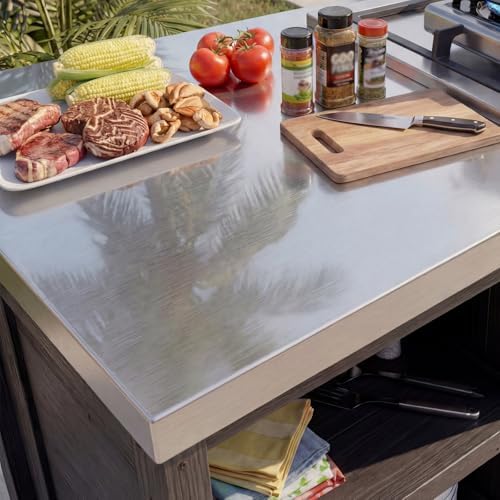 MOUMON Patio Kitchen Cabinet with Tank Storage & Stainless Steel Countertop - Image 4