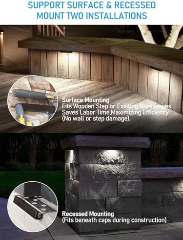 LEONLITE 8-Pack 7 Inch LED Hardscape Lighting, 3W/4W/5W, 5000K Daylight - Image 3