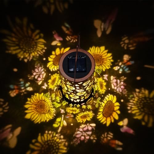 BSGlobal Colorful Sunflower Solar Lanterns Outdoor Hanging Lights - Image 2