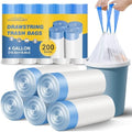 Charmount Small Trash Bags 4 Gallon, 200 Count Drawstring Mini Garbage Bags by CHARMOUNT