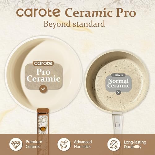 CAROTE 25pcs Ceramic Cookware Sets, Nonstick Pots and Pans Set Non Toxic - Image 5
