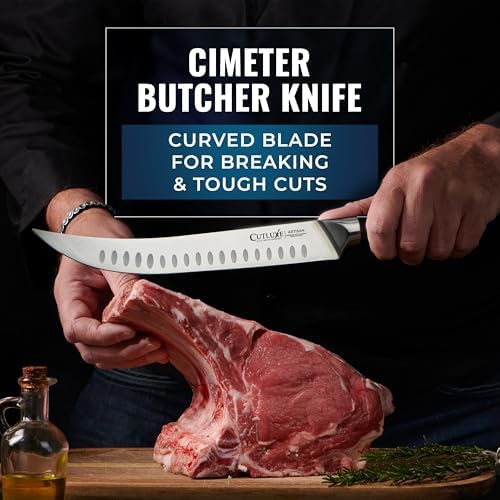 Cutluxe Butcher Knife Set, Brisket, Breaking & Boning Knife with Honing Rod - Image 5