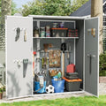 UDPATIO 51 Cu.ft Vertical Outdoor Storage Shed with Shelving Brackets,Grey by UDPATIO